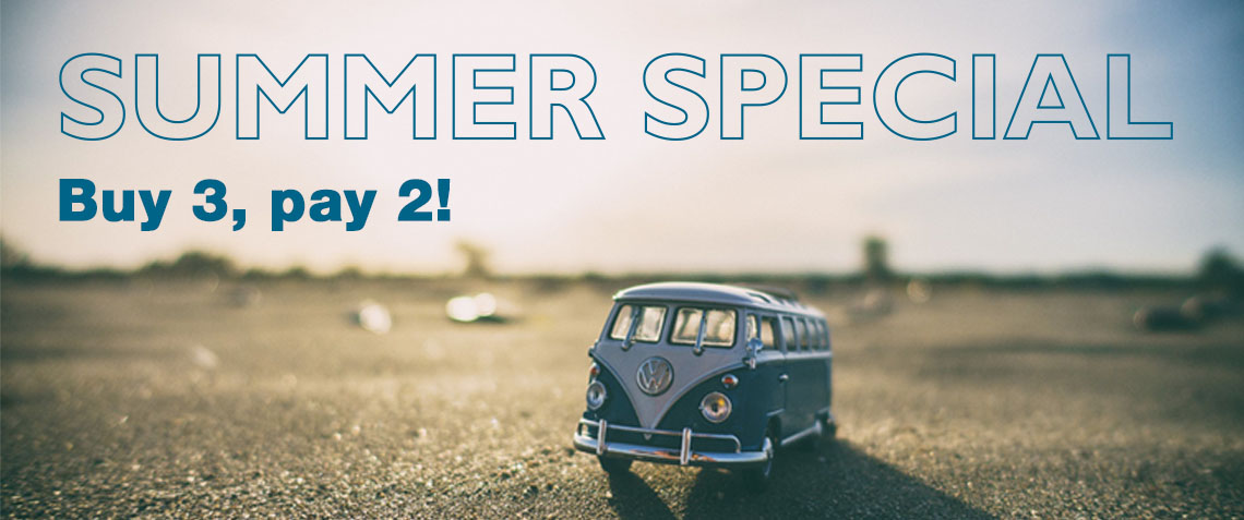 Summer Special: Buy 3, pay 2!