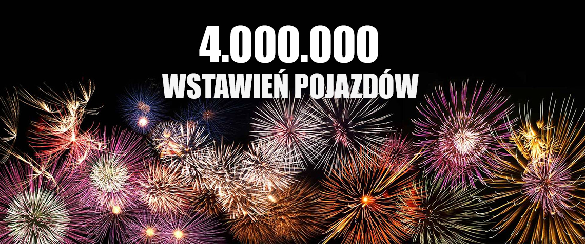 4 miliony wstawień pojazdów na aukcję!